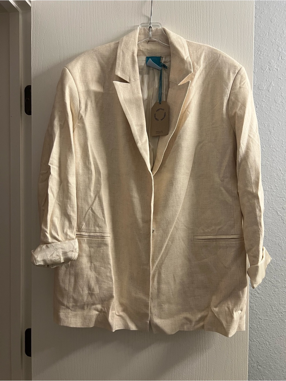 Women's Cream Lightweight Blazer Jacket